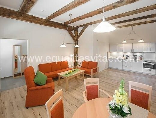 Cocina-salón-comedor. apartamento accesible LÜTJE DEEL. Foto http://www.hof-hollwege.de/en/