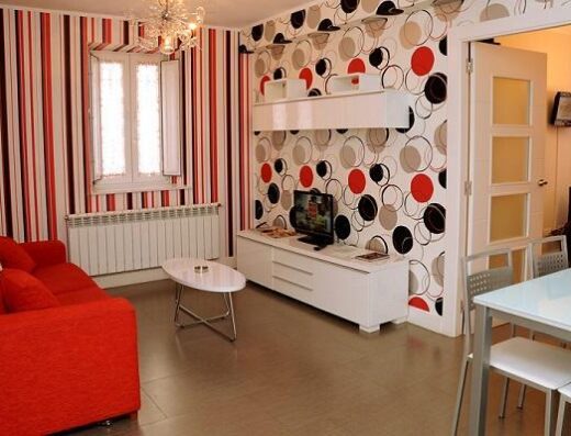 Salón del apartamento Retro. Imangen tomada de www.villafresnedo.es