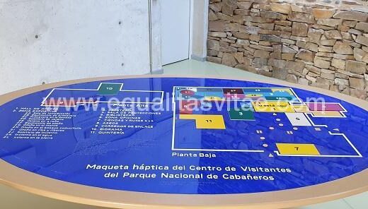 Panel localización. Centro de visitantes Horcajo de los Montes, Parque Nacional de Cabañeros.