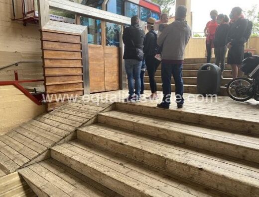Rampas de acceso de elevada pendiente para acceso a la propia cabina