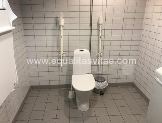 Inodoro con barras de apoyo en baño adaptado. Polaria, Tromso.