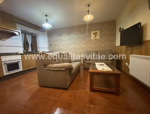 Cocina, salón comedor del apartamento accesible.