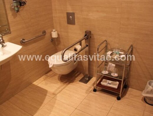 Baño accesible en habitación para personas con discapacidad