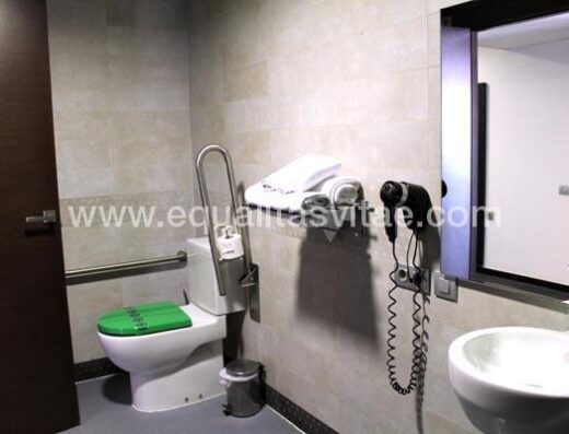 Baño accesible en habitación para personas con discapacidad