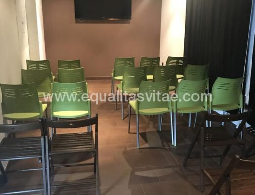 Sala de audiovisuales donde se proyecta el video de la historia del Llagar
