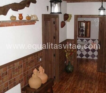 Pasillo de la casa y puertas con huecos accesibles.