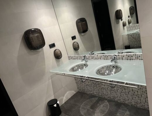 Lavabo doble sin pie.