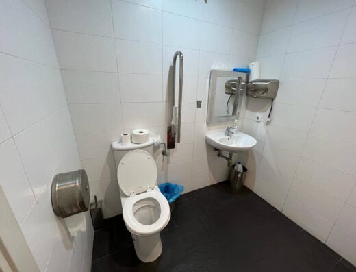 Interior del aseo adaptado.