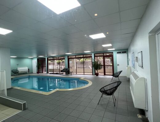 Pequeña piscina cubierta en zonas comunes.