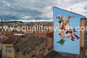 Imagen de pintura mural de niños.