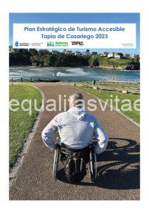 Imagen de portada del plan estratégico con un usuario de silla de ruedas recorriendo un sendero hacia la costa.