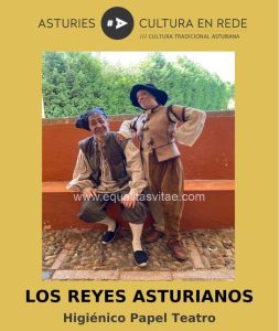 Imagen del cartel con dos personajes vestidos de campesinos.
