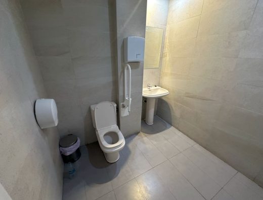 Imagen del interior del baño para PMR.