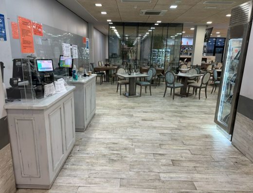 Imagen del mostrador del restaurante.