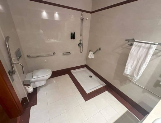 Imagen de baño adaptado en habitación