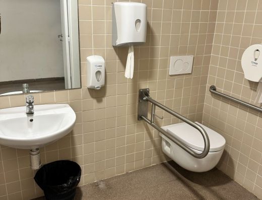 Imagen del interior del aseo adaptado.