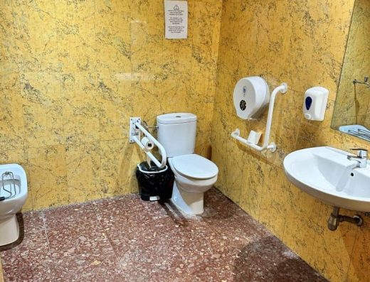 Imagen del interior de aseo adaptado.