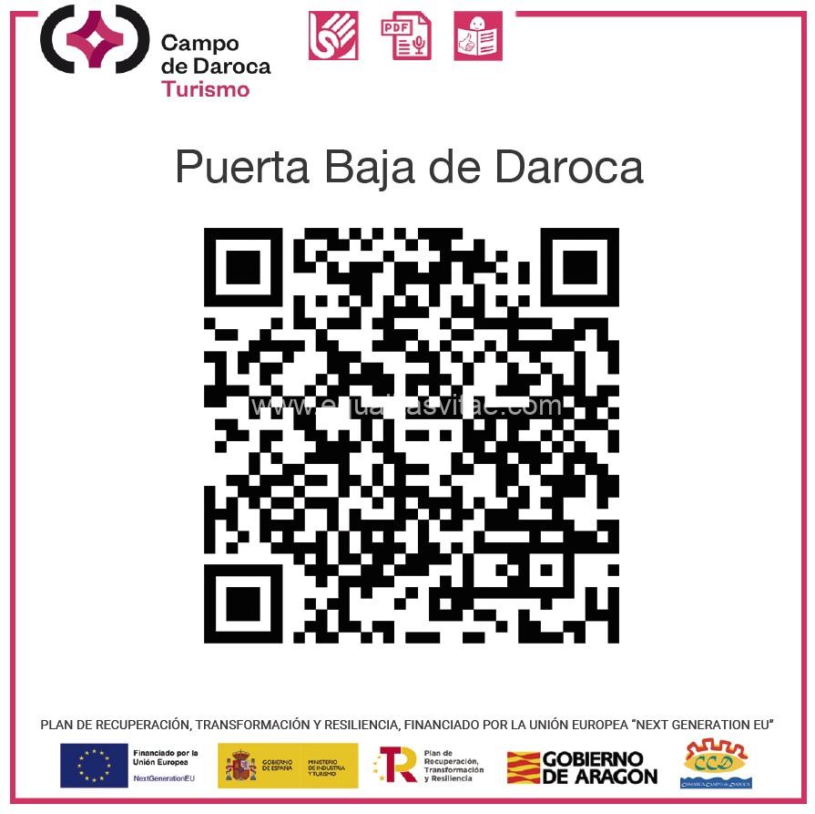Código QR que enlaza con contenido digital accesible de la puerta baja de Daroca